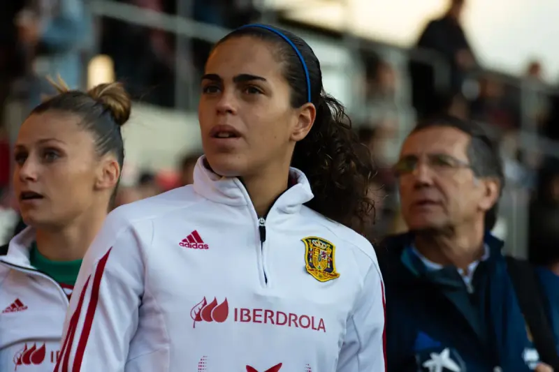 Andrea Falcón, con la selección española en el amistoso ante Alemania disputado en Erfurt en noviembre de 2018.