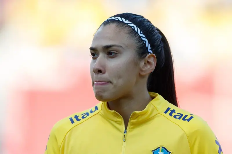 Antônia, con la selección brasileña en el amistoso ante Alemania disputado en abril de 2023.