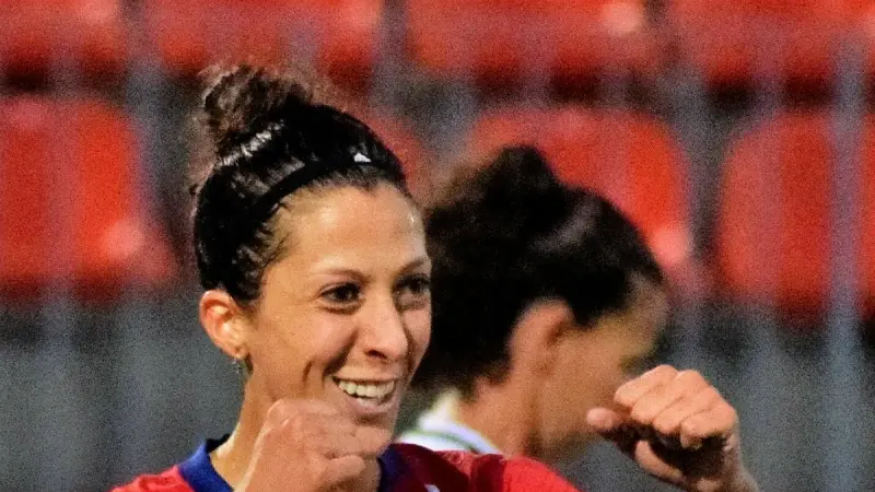 Jenni Hermoso durante su etapa en el Atlético de Madrid.
