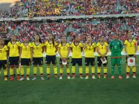 La selección femenina de fútbol de Colombia durante los Juegos Panamericanos de Toronto 2015.