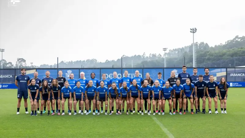 La plantilla del Deportivo ABANCA, durante la pretemporada 2026/27.