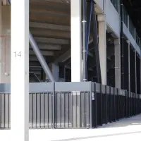 Uno de los pasos exteriores de la Arena Katowice. El estadio que abre el camino a la final, con Polonia - Argentina.