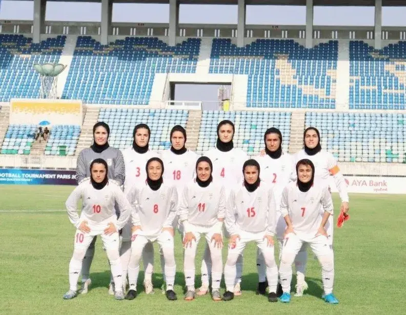 La selección femenina de fútbol de Irán.