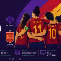 Cartel oficial del encuentro entre Islandia y España para la clasificación al Mundial 2027.
