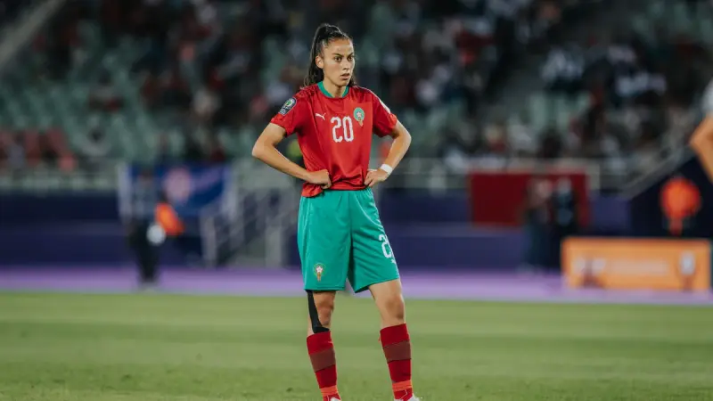 Imane Saoud, con la selección de Marruecos.