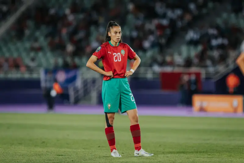 Imane Saoud, con la selección de Marruecos.