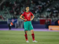 Imane Saoud, con la selección de Marruecos.