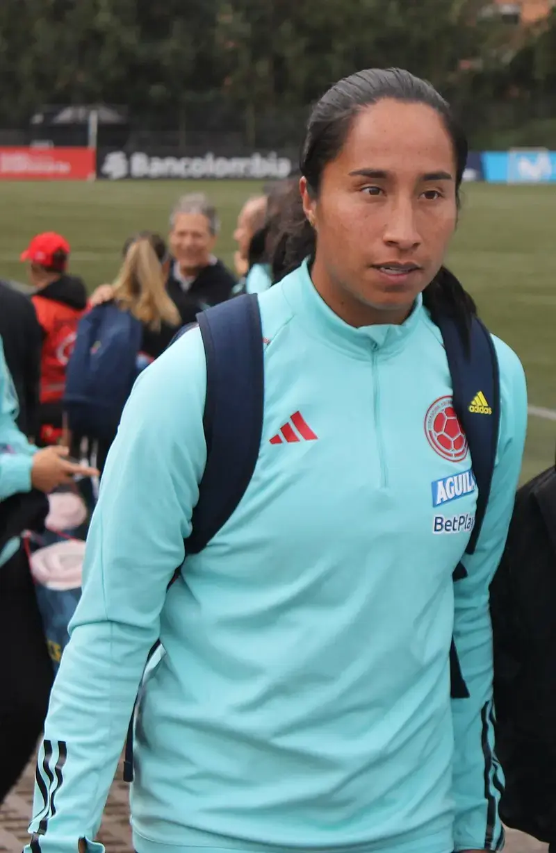 Mayra Ramírez durante una concentración de la selección colombiana en 2023.