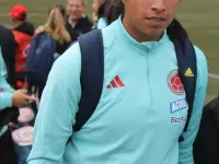 Mayra Ramírez durante una concentración de la selección colombiana en 2023.