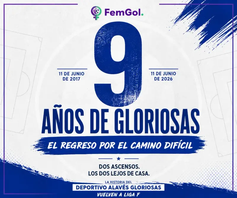 Gráfico conmemorativo de los 9 años de historia de las Gloriosas (2017-2026).
