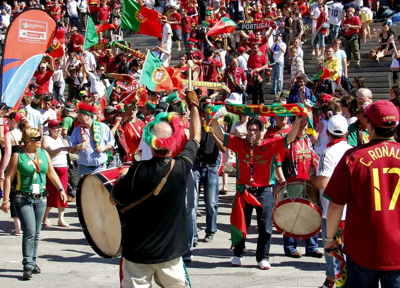 Aficionados portugueses en Colonia durante el Mundial de 2006.