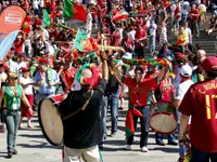 Aficionados portugueses en Colonia durante el Mundial de 2006.