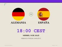 Tarjeta del partido de la gran final entre Alemania y España.