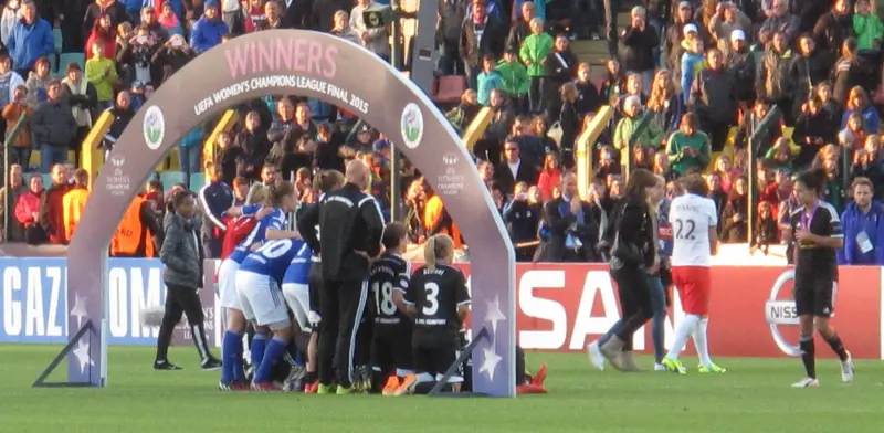 El 1. FFC Frankfurt celebra en Berlín la final de la Champions femenina de 2015, ganada al Paris Saint-Germain.