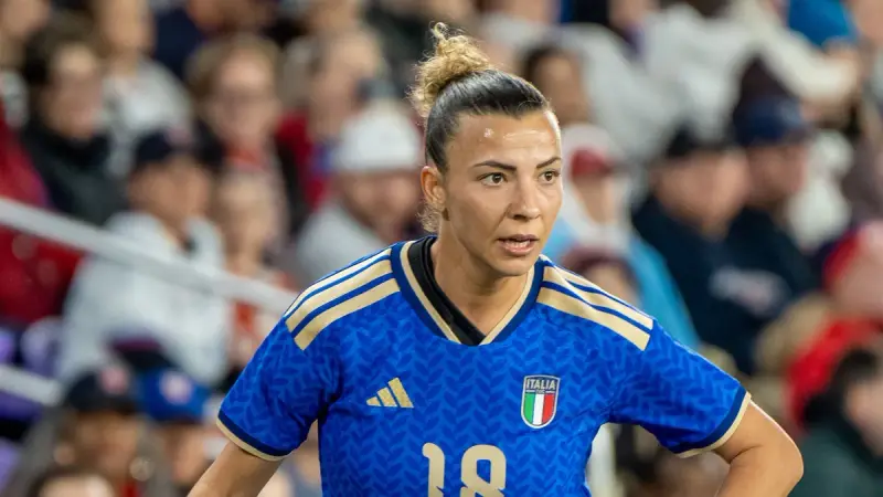 Arianna Caruso, con Italia, en el amistoso ante Estados Unidos de noviembre de 2025.
