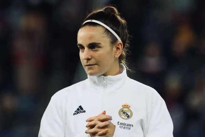 Teresa Abelleira, antes de un Vålerenga-Real Madrid de la Champions en octubre de 2023.