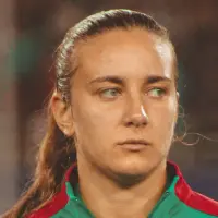 Yasmin Mrabet, con el chándal de Marruecos, en la final de la Copa Africana de 2022 contra Sudáfrica, en Rabat.