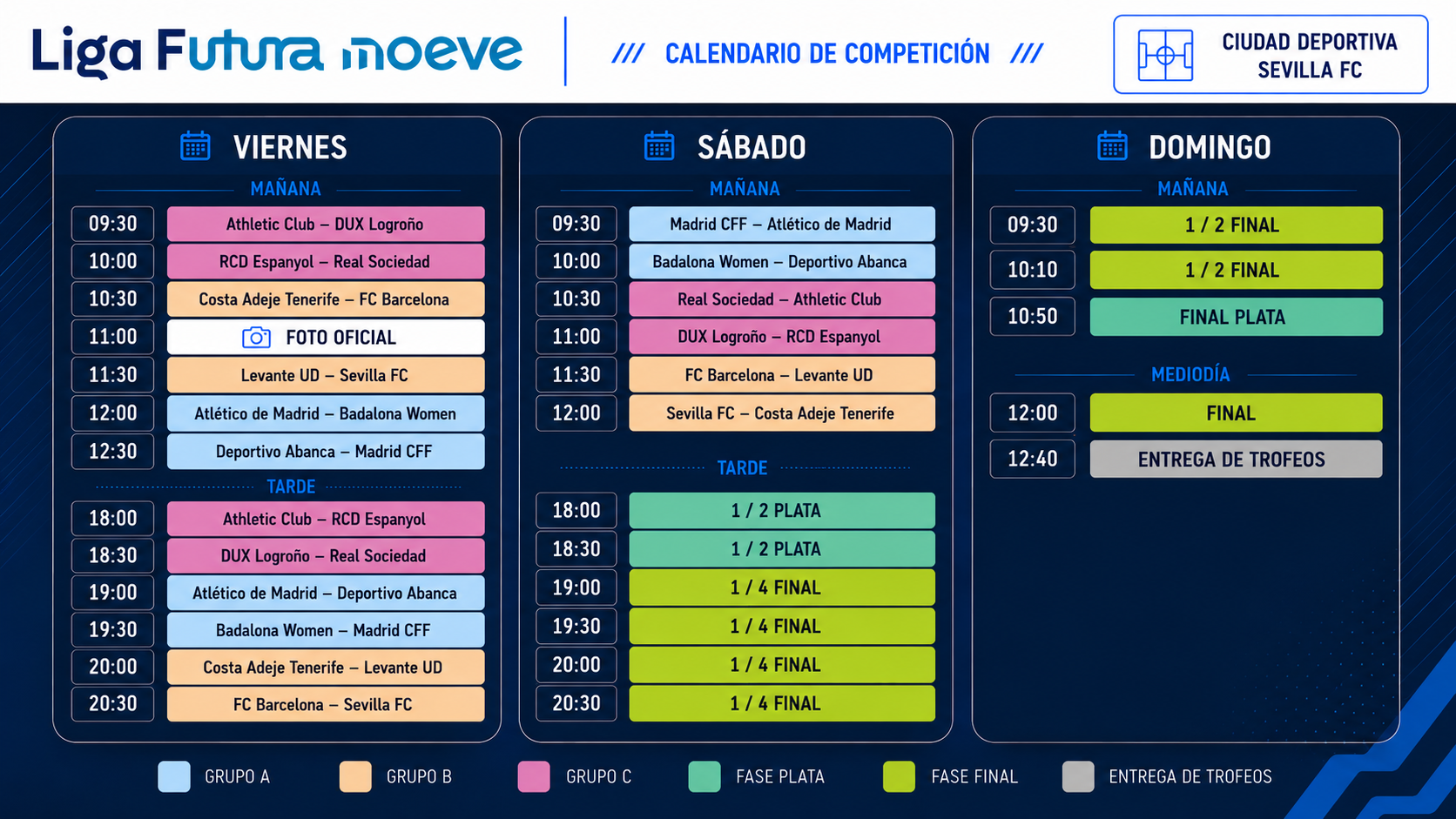 Calendario Oficial de Competición de la Liga Futura Moeve